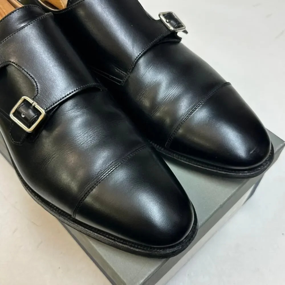 VGUC Crockett & Jones x Brooks Brothers Double Monk Black Made in England US 9 D